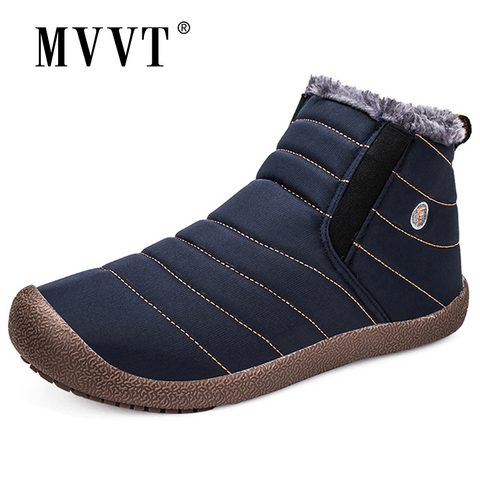 MVVT Super caliente de los hombres de invierno de botas Unisex calidad botas para la nieve de los hombres a prueba de agua caliente del invierno zapatos de los hombres botas con la piel ► Foto 1/6