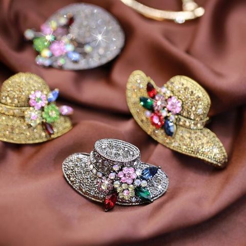 Broches de diamantes de imitación de Color dorado antiguo para mujer, accesorios de boda, alta calidad ► Foto 1/6