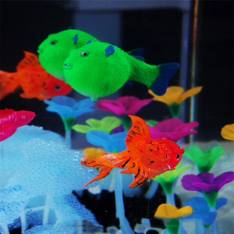 Decoración de acuario de peces de colores, gran oferta, gran tamaño, decoración Artificial brillante, efecto que brilla en la oscuridad, Adorno para acuario ► Foto 1/6