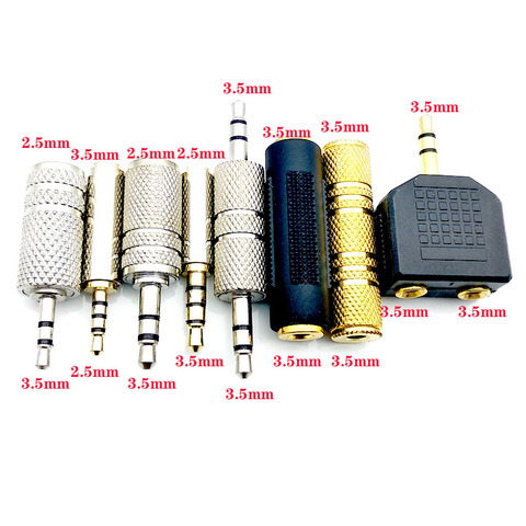 Conector Jack de 3,5mm a 2,5mm, adaptador de Audio de 2,5mm, conector macho a hembra de 3,5mm para Cable de altavoz auxiliar, Conector de auriculares 3,5, 3 piezas ► Foto 1/6