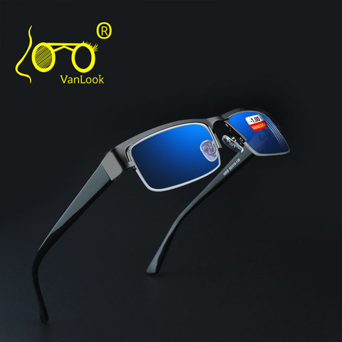 Gafas de miopía de acero inoxidable para hombre, lentes de lente clara de anteojos, marco de gafas Anti rayos azules-4,5-5,0-5,5-6,0 ► Foto 1/6