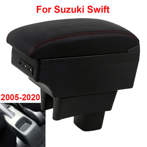 Para Suzuki Swift reposabrazos caja 2005-2022 apoyabrazos accesorios del coche interior caja de almacenamiento de adaptación a USB 2011, 2014, 2017, 2022 ► Foto 1/6