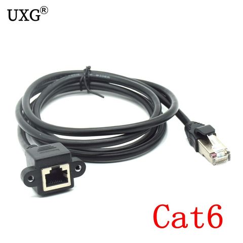 Cat6 Cable de extensión RJ45 macho a hembra Panel con tornillos de montaje LAN Ethernet de extensión de red cate6 Cables 30cm 60cm 100cm ► Foto 1/3