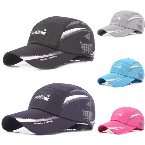 Secado rápido de malla gorra de béisbol Unisex protector solar de verano ajustable sombreros de los hombres y las mujeres gorra para deportes al aire libre de pesca ► Foto 1/6