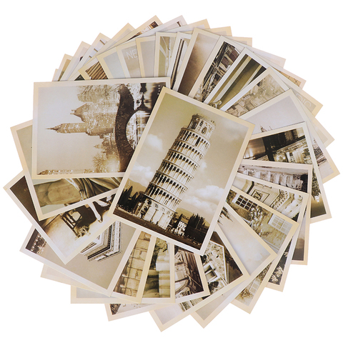 32 Uds. Construcción clásica europea famosa Estilo Vintage memoria postal conjunto tarjetas de felicitación tarjetas de regalo tarjetas de navidad postales ► Foto 1/6