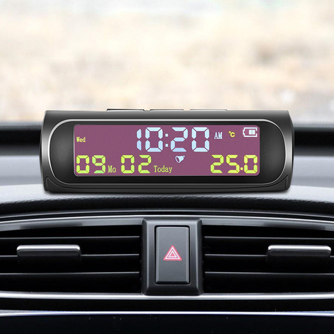 Aspecto Solar reloj Digital del coche, accesorios para automóviles AN01 AN02 TPMS con pantalla LCD para piezas únicas, adornos portátiles para coche ► Foto 1/6