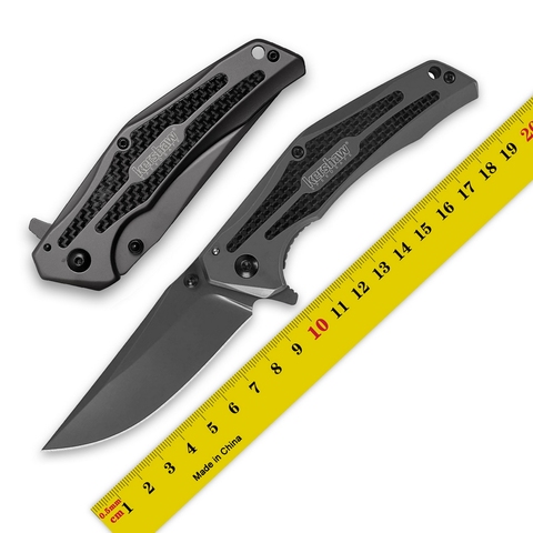 Kershaw-cuchillo plegable abatible con mango de acero para acampada, cuchillo de caza, cuchillo de fruta EDC, 8Cr13Mov, 8300 ► Foto 1/6