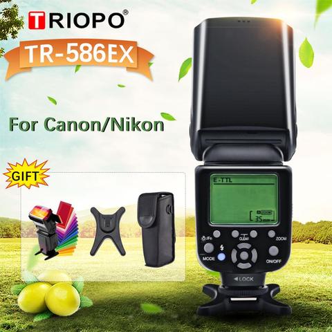Triopo TR-586EX modo inalámbrico TTL Speedlite flash para Canon 5D Nikon D750 D800 D3200 D7100 DSLR Cámara como YONGNUO YN-568EX ► Foto 1/6