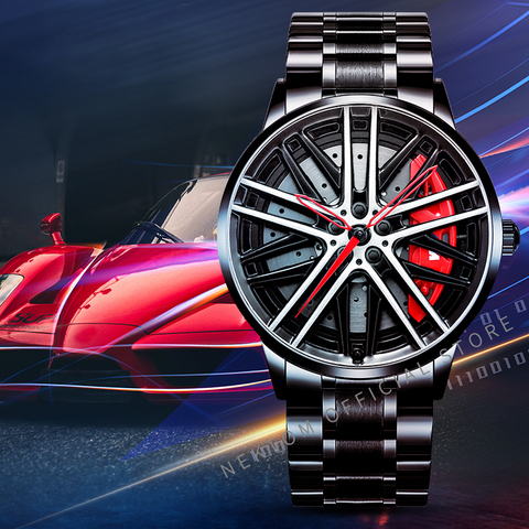 NEKTOM 2022 llanta, cubo de rueda reloj diseño personalizado coche Borde de Deportes de reloj impermeable creativo hombre relojes Relojes hombres reloj de pulsera ► Foto 1/6