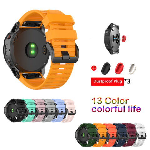 Correa de silicona para reloj Garmin Fenix, correa de 22 y 26mm para reloj Garmin Fenix 6 6X Pro 5X 5 Plus 3HR, correa de silicona de liberación rápida para Forerunner 935 945 ► Foto 1/6