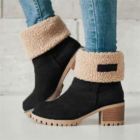 Botas de nieve cálidas y cómodas para mujer, botines Lana, informales, talla grande 35-43, para invierno ► Foto 1/6