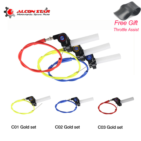 Alconstar de aluminio acelerador giro rápido de Gas acelerador resolver con acelerador Cable apto suciedad Pit Bike ATV UTV Visual puños bar ► Foto 1/6