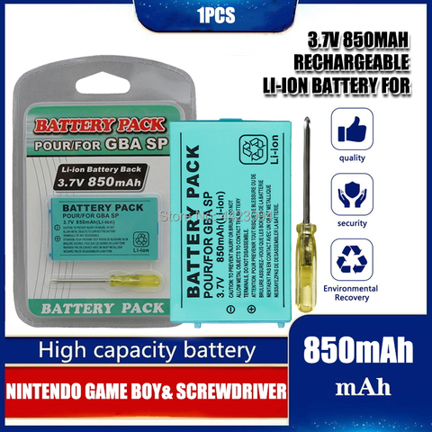 Batería de iones de litio recargable para Nintendo Gameboy Advance SP, 3,7 V, 850mAh, 1 Uds. ► Foto 1/6