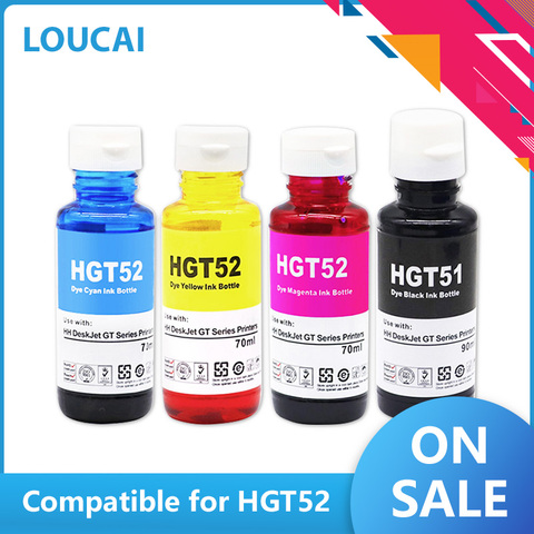 Compatible para hp GT51 GT52 GT 51 52 para GT5810 GT5820 5810 5820 Deskjet serie tinta de impresora 90ml negro y 70ml de color ► Foto 1/6