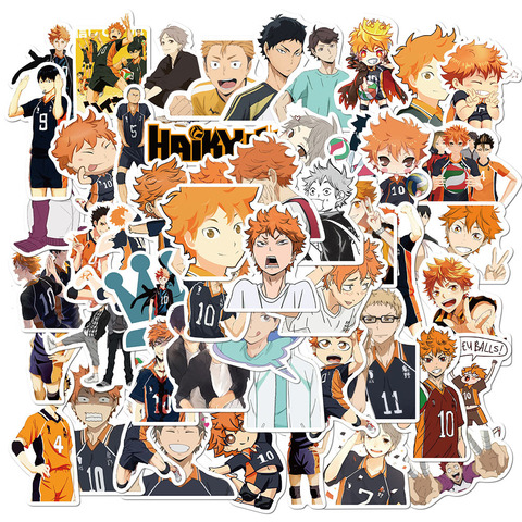 ¡50 unids/lote Haikyuu! Pegatinas japonesas pegatina de animé voleibol para calcomanía en maleta para guitarra, portátil, teléfono, nevera, coche y motocicleta ► Foto 1/6