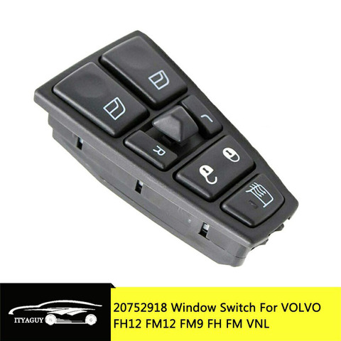 Interruptor para ventana eléctrica para VOLVO FH12 FM12 FM9 FH FM... VNL 20752918, 20953592, 20455317, 20452017, 21354601, 21277587, 20568857, 21543897 ► Foto 1/6