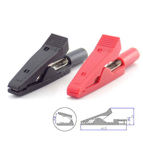 2mm Cable con conector Banana conector pinza de cocodrilo Clips aislantes tipo cocodrilo sonda adaptador de batería pluma multímetro mujer de sonda de prueba ► Foto 1/6