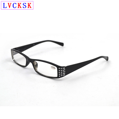 Gafas de lectura de diamante para mujer, lentes de lectura rectangulares con Temple de primavera, gafas de presbicia femeninas, gafas con pedrería D5 ► Foto 1/6