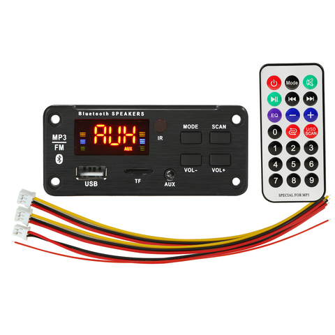 AUX 12V Bluetooth 5.0 WAV Reproductor Mp3 Tablero de decodificación Módulo de radio FM Receptor de audio inalámbrico Tarjeta TF ► Foto 1/6