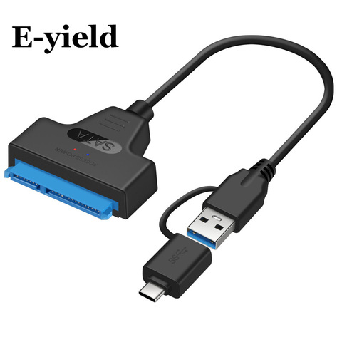 Cable adaptador USB 3,0 a SATA de 7 + 15 pines para HDD SSD de 2,5 pulgadas, alta calidad, precio bajo, venta directa de fábrica ► Foto 1/6