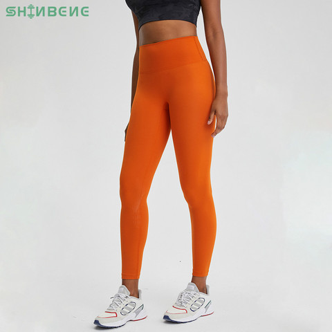 SHINBENE-pantalones de Yoga clásicos para mujer, mallas deportivas de cintura alta a prueba de sentadillas, suaves, sensación desnuda, entrenamiento, gimnasio, 3,0 ► Foto 1/6