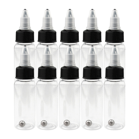 10 Uds 30/50/60/120/250ml botellas de pigmento de tinta de aerógrafo de tatuaje transparente reciclable contenedor de botella vacío para tinta de Color de tatuaje ► Foto 1/6