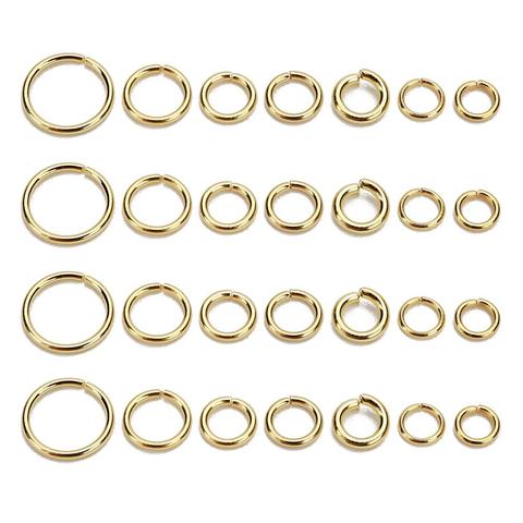 Anillos de salto abiertos de acero inoxidable de oro nuevo, conectores de anillos partidos de 3/4/5/6/7/8/10mm para joyería artesanal, venta al por mayor ► Foto 1/6
