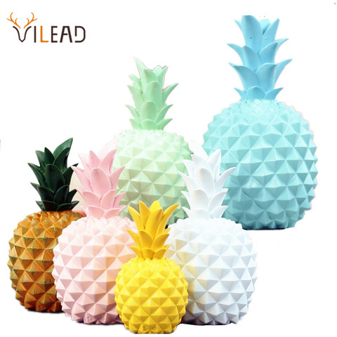 VILEAD 8 colores resina piña hucha miniaturas figurillas piña modelo caja de dinero fruta decoración creativa para el hogar ► Foto 1/5