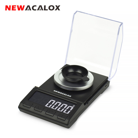 NEWACALOX-minibáscula Digital de bolsillo para joyas de plata de ley y oro, balanza electrónica de alta precisión, USB, 50g/200g * 0.001g ► Foto 1/6