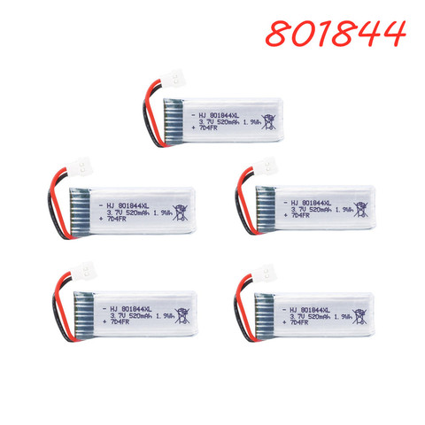 Batería Lipo 801844 3,7 V 520mAh 25c para cámara de control remoto H107P, piezas de repuesto para Dron, batería de litio de 3,7 v, enchufe xh2.54, 1-10 Uds. ► Foto 1/5