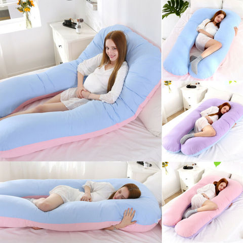 Almohada de embarazo en forma de U para mujeres embarazadas, almohada de cuerpo entero para maternidad y embarazadas, 70x130cm ► Foto 1/6