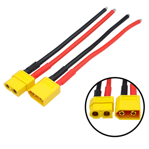 1 par batería macho conector hembra 2 uds bala macho con silicio 14 Cable eléctrico AWG Cable 14AWG para el RC Lipo batería ► Foto 1/6