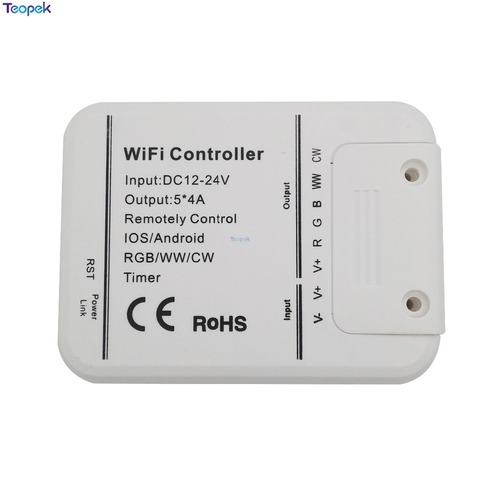 Magia Wifi en casa Controlador led 5 canales RGBW/AAC/CW Smartphone Control de música y modo de temporizador de 16 millones de colores DC12-24V 20A ► Foto 1/5