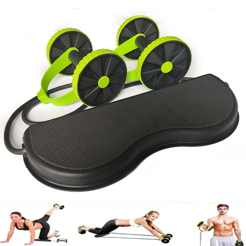 Wheel Ab Roller-rueda de entrenamiento muscular doble, bandas de resistencia para el poder Abdominal, para gimnasio, entrenamiento de piernas en la cintura ► Foto 1/6