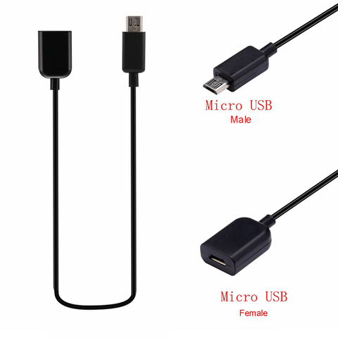 Cable Micro USB 2,0 B de 1m, extensión macho a hembra de 5 pines, Cable OTG, compatible con carga MHL, extensor de datos con blindaje ► Foto 1/5