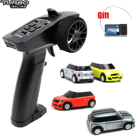 Coche de carreras de control remoto Turbo 1:76, Mini coche de carreras con transmisor de 3 CANALES, 2,4 GHz, 91803G-VT, nuevo coche de charol para niños, juguetes ► Foto 1/6