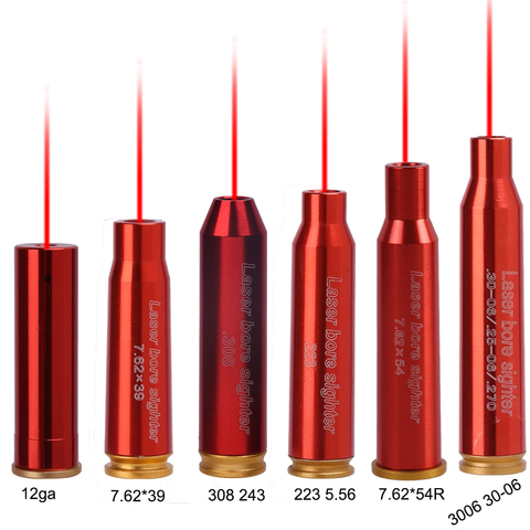 Punto Rojo láser CAL latón cobre Boresight 12GA 7,62x39MM 223, 5,56, 308, 243, 3006 30-06 cartucho calibre Sighter accesorios caza ► Foto 1/6