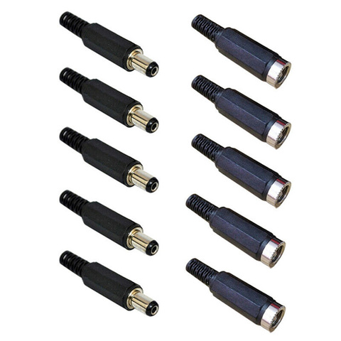 5 pares = 10 Uds 2,1mm x 5,5 macho hembra DC enchufe Jack juego de conectores adaptadores ► Foto 1/6