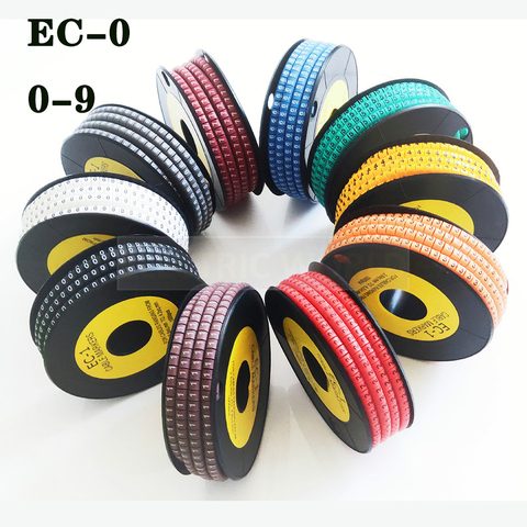 Marcador de Cable de EC-0, número de 0 a 9 para tamaño de Cable de 500mm, mezcla de colores, material de PVC, 1,5 Uds., envío gratis ► Foto 1/5