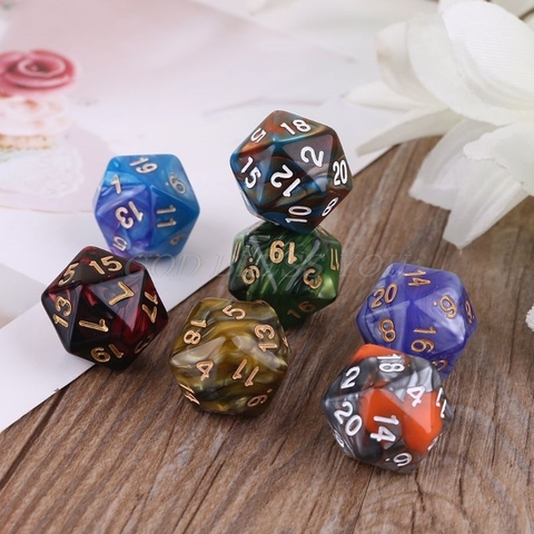 Dados poliédricos de múltiples caras para mesa, juego de rol para Bar, Pub, fiesta, envío directo, 7 Uds., D20 ► Foto 1/6