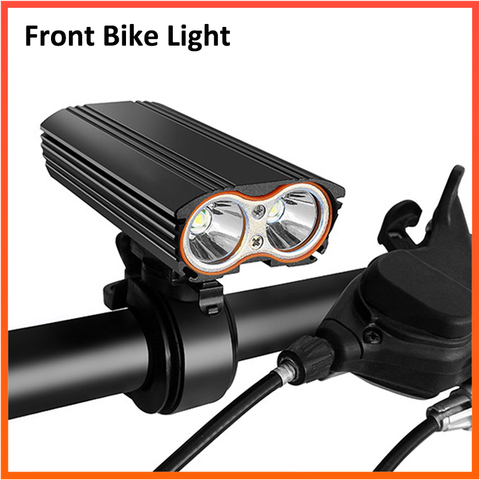 Luz de bicicleta con batería integrada recargable por Usb, linterna frontal LED doble, accesorios ► Foto 1/1