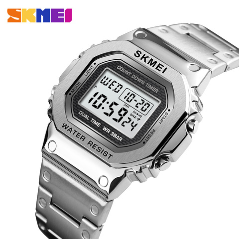 SKMEI-Reloj digital con cuenta atrás para hombre, pulsera con cronógrafo deportivo, despertador y uso impermeable de marca de moda para uso al aire libre ► Foto 1/5