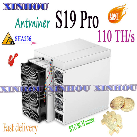 Nuevo BTC BCH miner AntMiner S19 Pro 110T sha256, minero Asic de bitcoin mejor que S9 S19 T19 S17 T17 S17e M31S M30S M21S M20S T3 A10 ► Foto 1/6