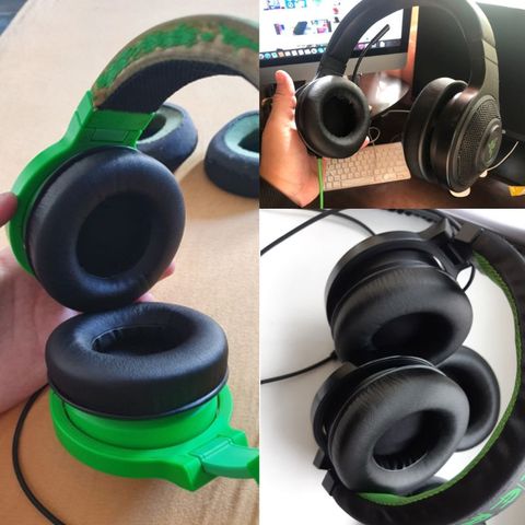 1 par 90mm oreja orejera almohadillas para razer Kraken cascos Gaming profesionales 831D ► Foto 1/6