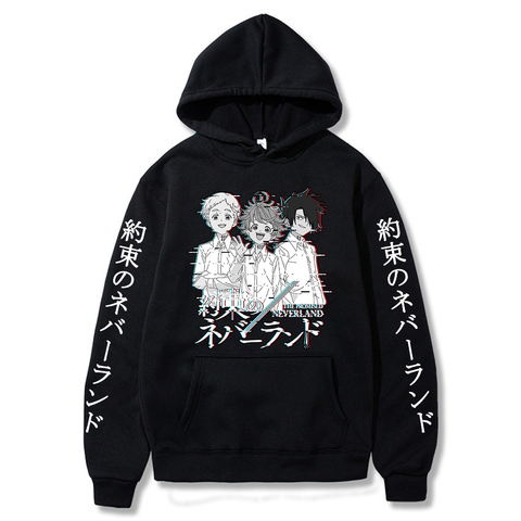 Anime el prometido nunca jamás Sudadera con capucha Emma Norman, Sudadera con capucha para hombre y mujer, ropa de calle con estampado de rayo ► Foto 1/6