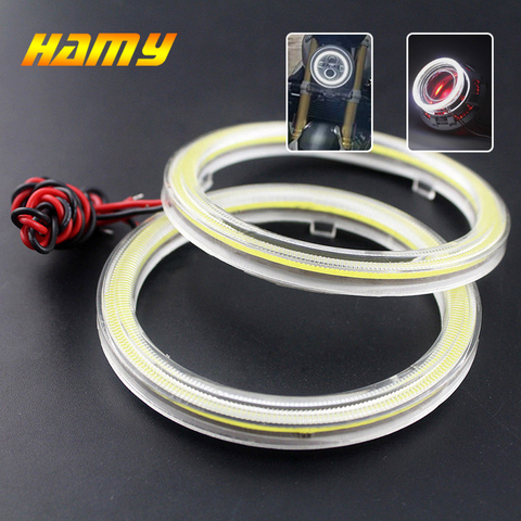 Luz LED COB de Ojos de Ángel para coche/motocicleta, 60mm, 70mm, 80mm, 12V, blanca, 6000K, 2 uds. ► Foto 1/6