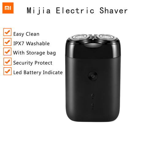 Xiaomi-Afeitadora eléctrica Mijia 2, máquina de afeitar portátil con cabezal flotante, impermeable, recargable por USB, con bolsa de almacenamiento, indicador LED ► Foto 1/6