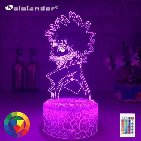 Lámpara Led 3d para decoración de dormitorio, luz de noche colorida Rgb de Anime My Hero Academia Dabi, Manga fresca, regalo para él ► Foto 1/6