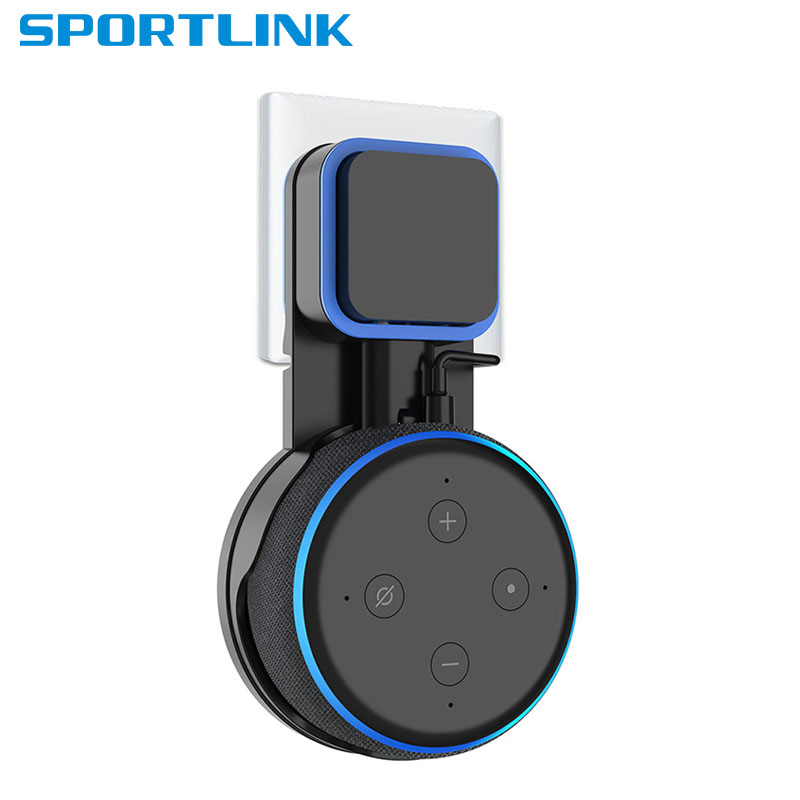 Soporte De Pared Y Enchufe Compatibles Con Alexa Echo Dot, Cuarto Color Blanco, Horizontal