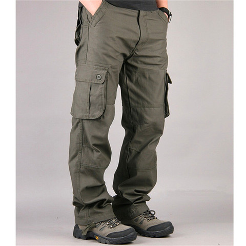 Los hombres de Pantalones Casual pantalón Multi bolsillo militar general de alta calidad para hombre al aire libre pantalones largos pantalones táctico hombre de talla grande 30-44 ► Foto 1/6